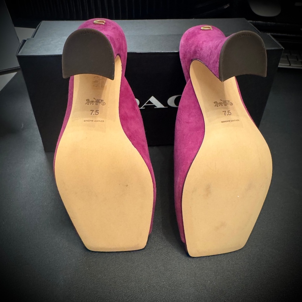 Coach Laurence Suede Sandal Mule, Plum - Picture 5 of 5